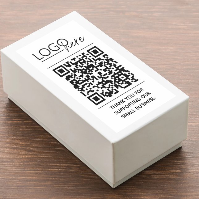 Adesivo Retangular Small Business Your Logo QR Code Thank You (Small Business Your Logo QR Code Thank You Rectangular Sticker)