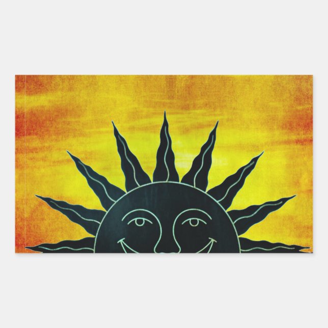 Adesivo Retangular Smiling Sun Sticker (Frente)