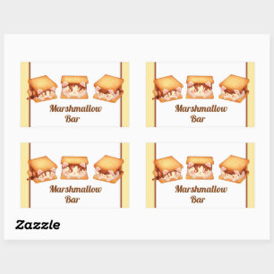 Adesivo Retangular S'more Chocolate and Marshmallow cats