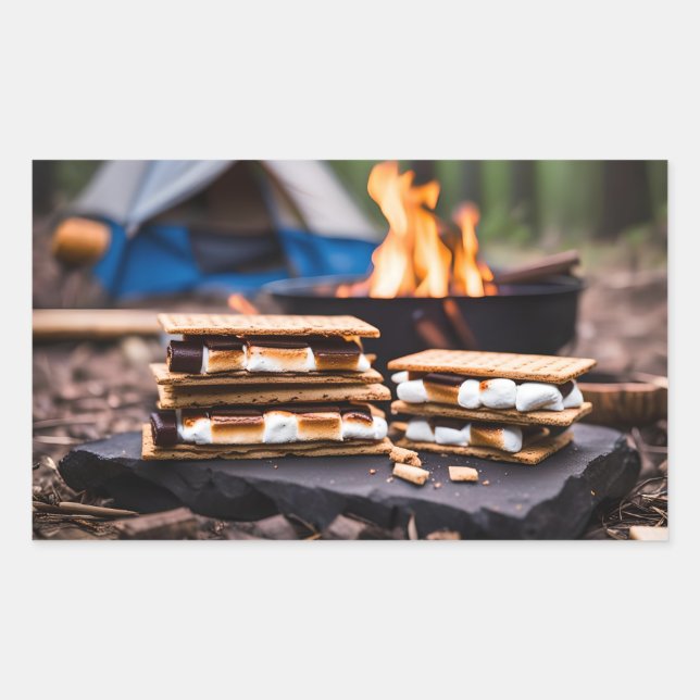 Adesivo Retangular S'mores Em Frente Ao Vedante De Campfire (Frente)