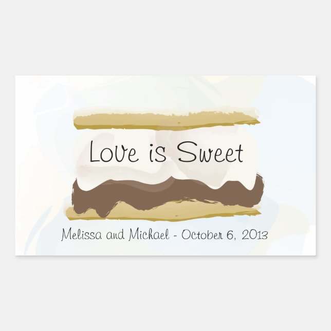 Adesivo Retangular S'mores Love Is Sweet (Frente)