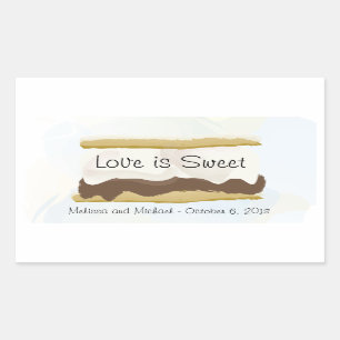 Adesivo Retangular S'mores Love Is Sweet