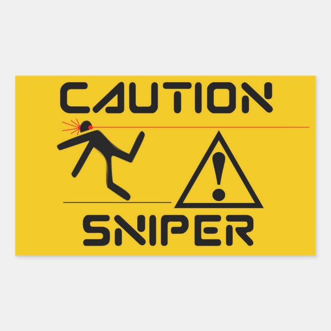 Adesivo Retangular Sniper Engraçado (Frente)
