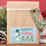 Adesivo Retangular Snoopy Top Peppermint Candy<br><div class="desc">As designs de Natal de Charles Schulz,  que incluem os amendoins,  capturam a essência da inocência infantil e o espírito que anima a época de férias.</div>