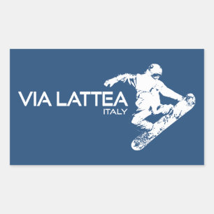 Adesivo Retangular Snowboarder Via Lattea