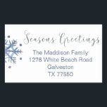Adesivo Retangular Snowflake Christmas Return Address Label Stickers<br><div class="desc">São os pequenos detalhes que tornam o seu Natal tão memorável,  personalize seu cartão de Natal dando doações com esses adesivos de etiqueta de envelope de Natal em fenda de neve que podem ser personalizados com seus nomes ou mensagens.</div>