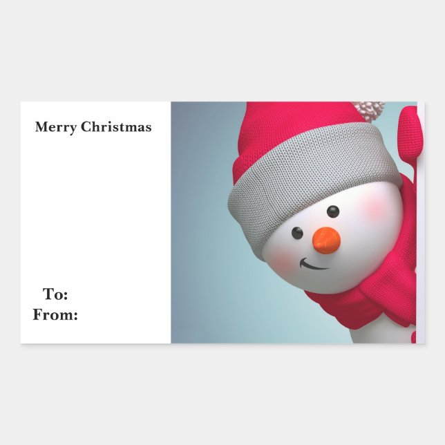 Adesivo Retangular Snowman (Frente)