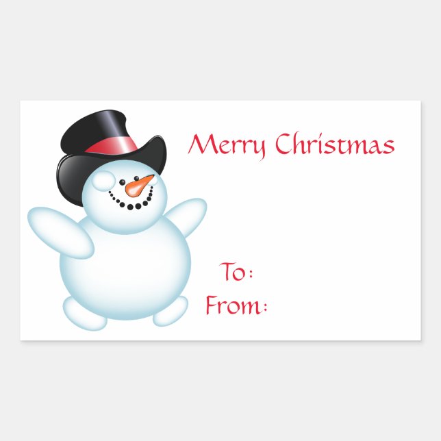 Adesivo Retangular Snowman (Frente)