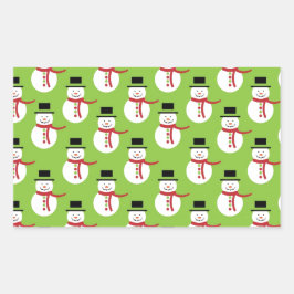 Adesivo Retangular Snowman Pattern
