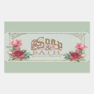 Adesivo Retangular SOAP & BATH ~ Sticker