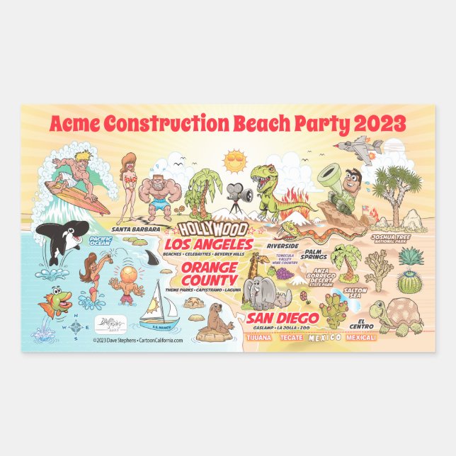 Adesivo Retangular SoCal personalizável (Frente)