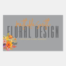 Sofisticado Design Floral Flores Laranja Cinza