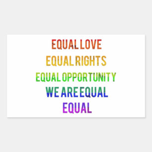 Adesivo Retangular Somos Iguais!
