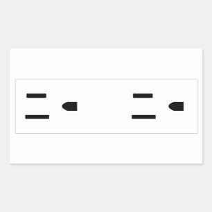 Adesivo Retangular Soquete de Plug-in Falso Realista de Piada de Brin