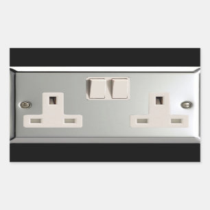 Adesivo Retangular Soquete de Plug-Soquete AC BS 1363 do Reino Unido 