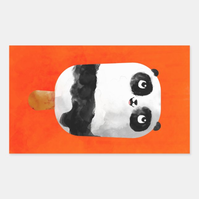 Adesivo Retangular Sorvete Panda Popsicle (Frente)