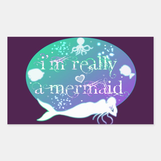 Adesivo Retangular Sou uma sereia (Frente)