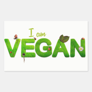 Adesivo Retangular Sou Vegan Sticker