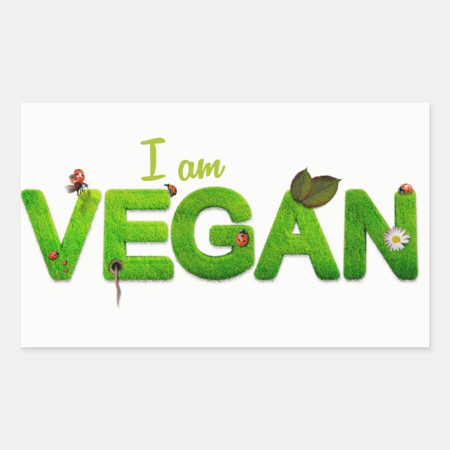 Adesivo Retangular Sou Vegan Sticker (Frente)