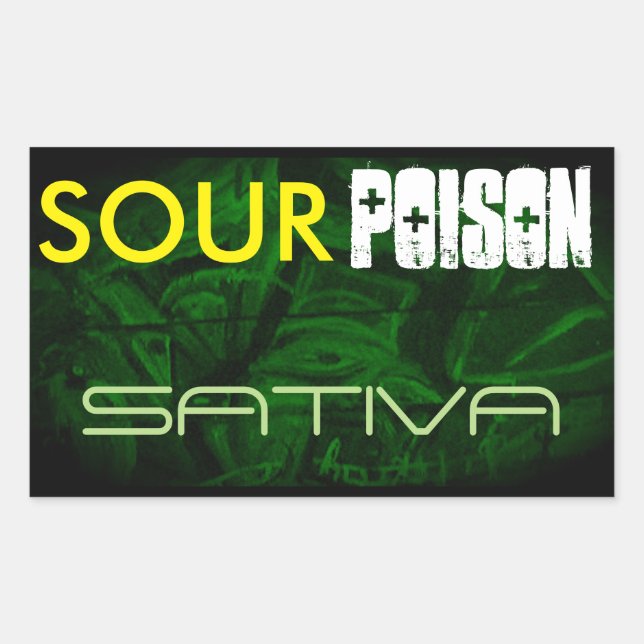 ADESIVO RETANGULAR SOUR POISON SATIVA (Frente)