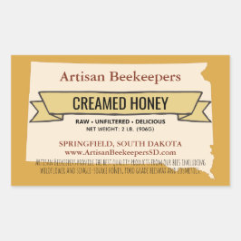 Adesivo Retangular South Dakota Creamed Honey Stickers
