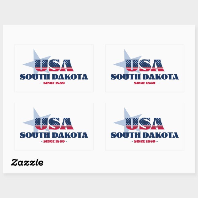 Adesivo Retangular South Dakota My Home State Sticker (Folha)