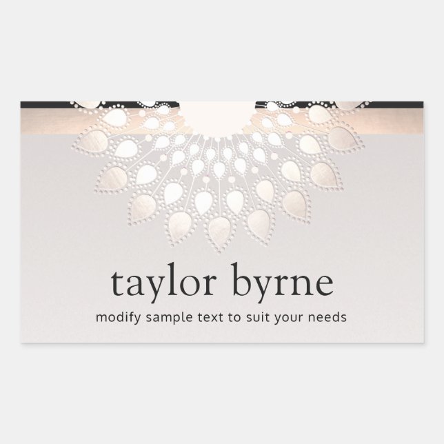 Adesivo Retangular Spa e beleza Holística da Flor Silver Lotus (Frente)