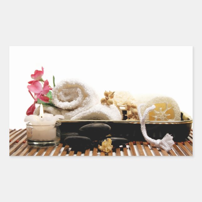 Adesivo Retangular Spa Sticker Asiático (Frente)