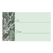 Sparkling Frost Evergreen Christmas Gift Label