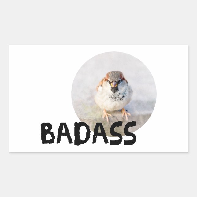 Adesivo Retangular Sparrow - Badass (Frente)