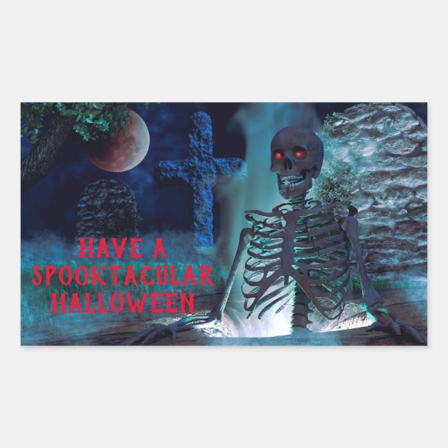 Adesivo Retangular Spooktacular Halloween (Frente)