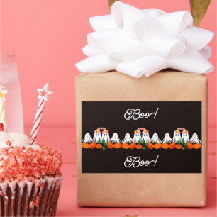 Adesivo Retangular Spooky Funky Ghost Boo Halloween Pumpkin Patch Cof