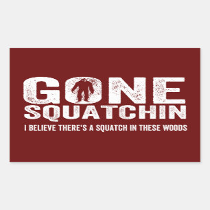Adesivo Retangular Squatchin ido (afligido) Squatch nestas madeiras