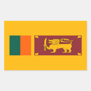 Adesivo Retangular Sri Lanka - Bandeira do Sri Lanka