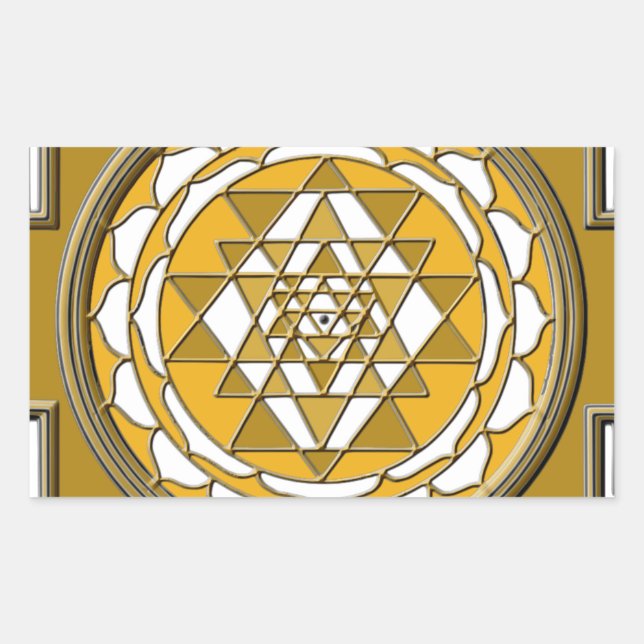 Adesivo Retangular Sri Yantra Bronze (Frente)