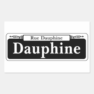 Adesivo Retangular St. de Dauphine, sinal de rua de Nova Orleães