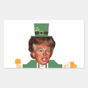 Adesivo Retangular st patrics trump leprechaun
