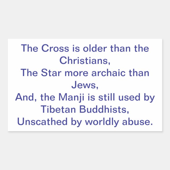 Adesivo Retangular Star Cross Manji Buda Cristo Hankamer Artjunkhaus (Frente)