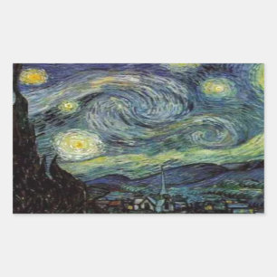 Adesivo Retangular Starry Night - van Gogh