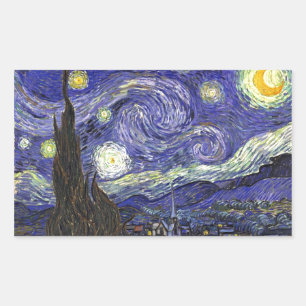 Adesivo Retangular Starry Night, Vincent Van Gogh.