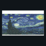 Adesivo Retangular Starry Night Vincent van Gogh Fine Art Painting<br><div class="desc">Vincent van Gogh (holandês, 1853 - 1890) Starry Night, 1889, Oil on canvas Unframed: 73 × 92 cm (28, 7 × 36, 2 pol) Esta pintura mostra a vista da janela virada para leste da sala de asilo de Van Gogh na Santo-Rémy-de-Provence Ele acrescentou uma vila idealizada. Está na coleção...</div>