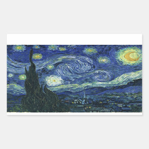Adesivo Retangular Starry Night Vincent van Gogh Fine Art Painting