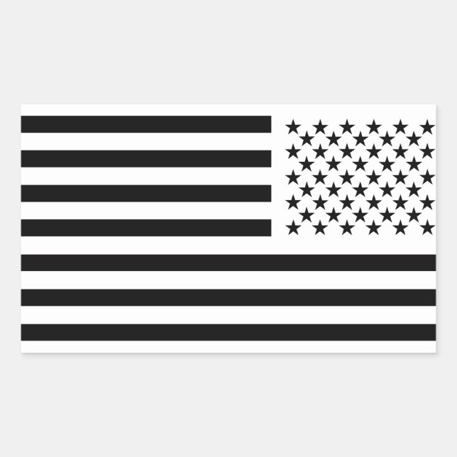 Adesivo Retangular Stars and Stripes Black  (Frente)