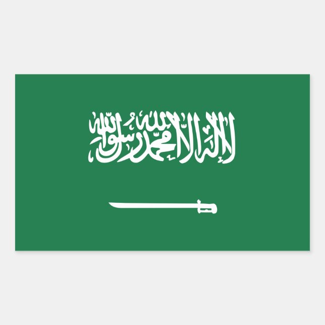 Adesivo Retangular Sticker da Arábia Saudita (Frente)