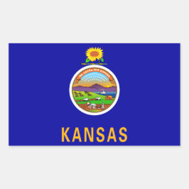 Adesivo Retangular Sticker de Sinalizador do Estado do Kansas