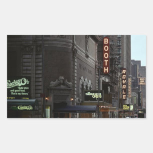 Adesivo Retangular Sticker NYC Vintage Theater District On Broadway
