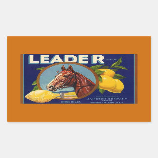 Adesivo Retangular Sticker Vintage Advertising Lemons Lead Race Horse
