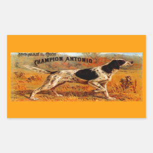 Adesivo Retangular Sticker Vintage Charuto Ad Hunting Bird Dog Champi
