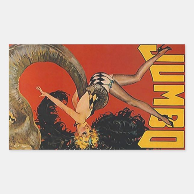 Adesivo Retangular Sticker Vintage Jumbo Elephcus Show Girl Up (Frente)