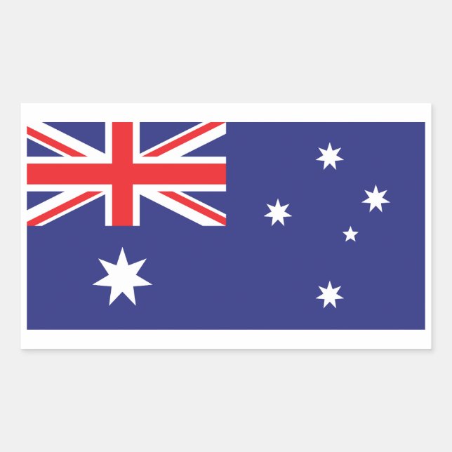 Adesivo Retangular Sticker wirth Australian National Flag (Frente)